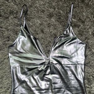 Metallic bodycon club dress